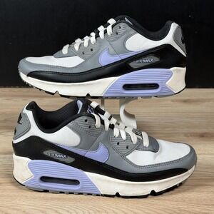 Nike Air Max 90 LTR GS Shoes Youth 3.5Y Gray Purple Black Sneakers DV3607-001